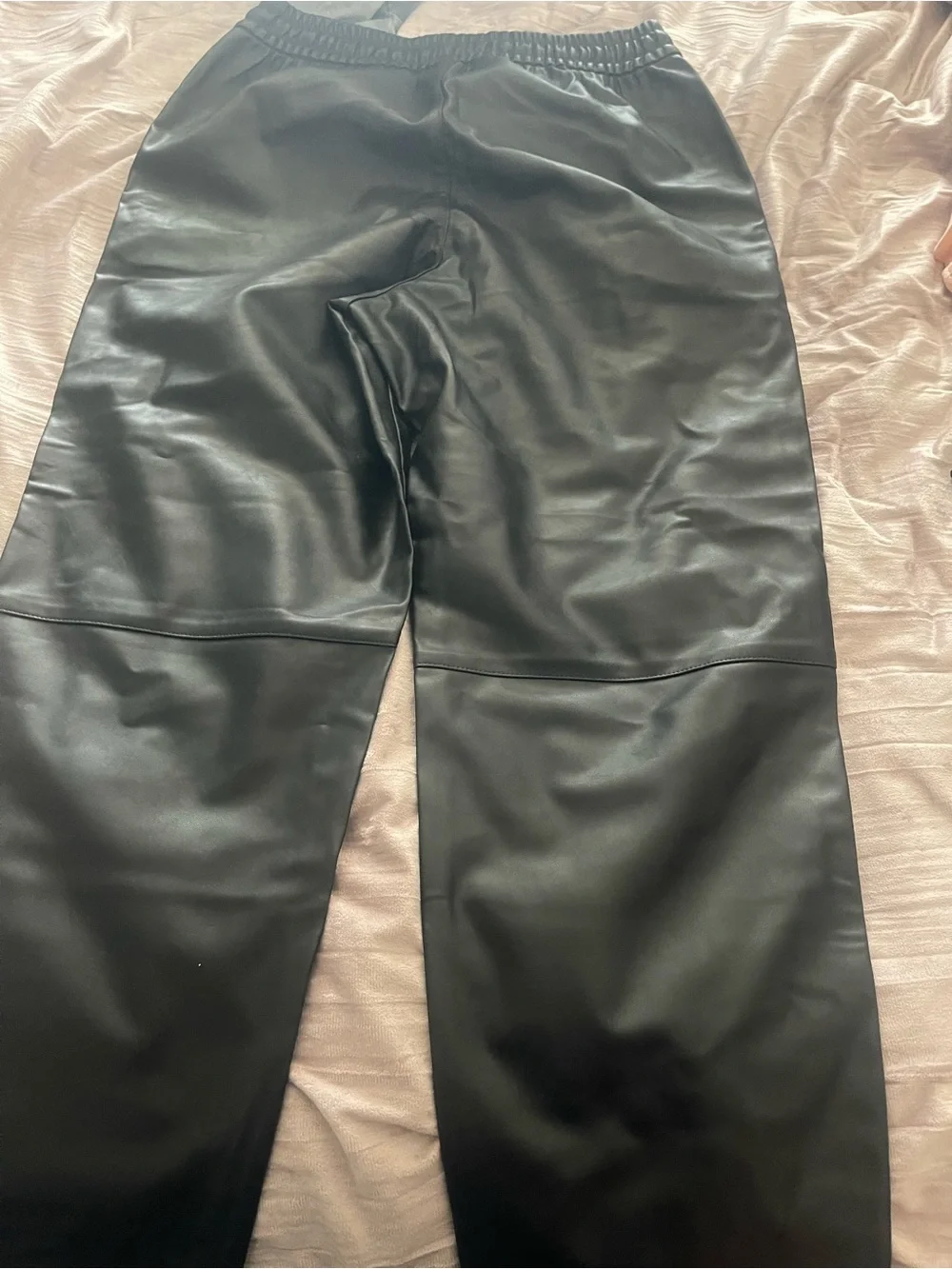 Old Navy Faux Leather High-Rise Straight Pants - Black